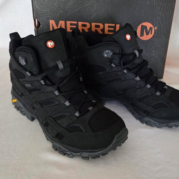 NEW NIB Merrell Moab 2 Mid Black Boots Men's 11.5 - Picture 5 of 16
